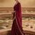 Maroon embellished embroidered satin heavy work saree