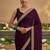 Purple embellished zari satin designer saree