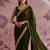 Olive embellished zari satin designer saree
