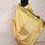 Yellow woven design zari silk blend banarasi saree