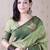 Green woven design zari silk blend banarasi saree