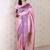 Pink woven design zari silk blend banarasi saree