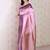 Pink woven design zari silk blend banarasi saree