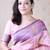 Pink woven design zari silk blend banarasi saree
