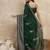 Green floral satin designer saree