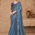 Blue embellished sequinned  georgette heavy work saree