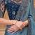 Blue embellished sequinned  georgette heavy work saree
