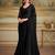 Black embellished sequinned poly chiffon heavy work saree