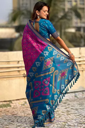 Pink woven design zari kanjeevaram saree