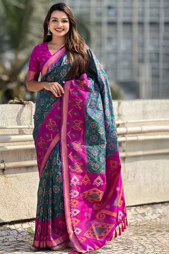 Olive woven design zari kanjeevaram saree