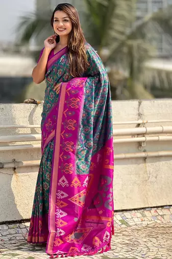 Olive woven design zari kanjeevaram saree