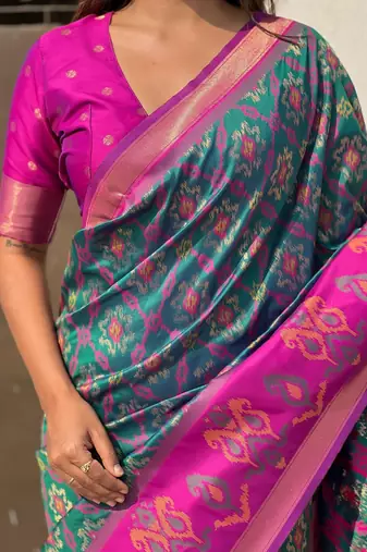 Olive woven design zari kanjeevaram saree