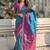 Blue woven design zari patola saree