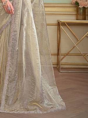 Gold embellished embroidered  georgette designer saree 5