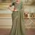 Olive sequinned  georgette designer saree