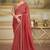 Rust embellished zari  georgette heavy work saree