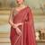 Rust embellished zari  georgette heavy work saree