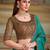 Teal woven design embroidered  georgette designer saree