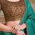 Teal woven design embroidered  georgette designer saree