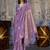 Purple woven design zari satin banarasi saree