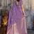 Purple woven design zari satin banarasi saree