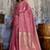 Rose ethnic motifs zari satin banarasi saree