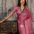 Rose ethnic motifs zari satin banarasi saree