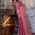 Rose ethnic motifs zari satin banarasi saree