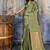 Olive woven design zari satin banarasi saree