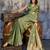 Olive woven design zari satin banarasi saree