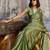 Olive woven design zari satin banarasi saree