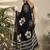 Black floral printed saree with blouse piece