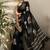 Black floral printed saree with blouse piece