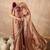 Copper embroidered  chiffon saree