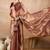 Copper embroidered  chiffon saree