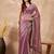 Mauve satin saree with embroidered border