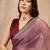Mauve satin saree with embroidered border