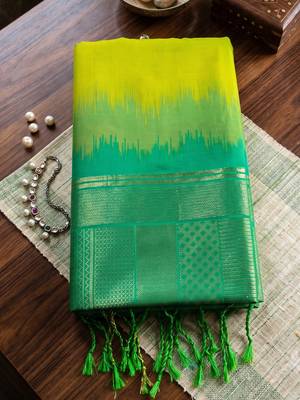 light green soft silk blend saree for women festive party wedding geometric ethnic saree 4