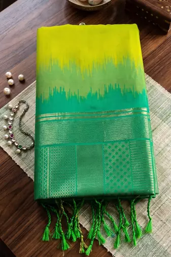 light green soft silk blend saree for women festive party wedding geometric ethnic saree