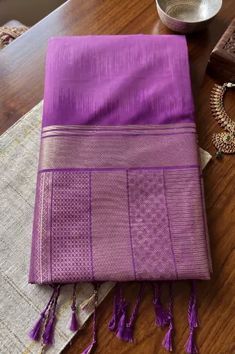 purple soft silk blend saree for women festive party wedding geometric motif saree