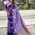 Violet ethnic motifs woven design zari banarasi saree