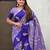 Violet ethnic motifs woven design zari banarasi saree