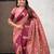 Coral woven design zari silk blend banarasi saree