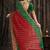 Red bandhani embroidered poly georgette heavy work bandhani saree