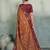 rust orange brasso saree maroon blouse festive wedding wear women saree