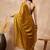 Mustard satin designer saree