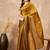 Mustard satin designer saree