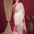 Off white floral printed art silk saree
