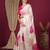 Off white floral printed art silk saree