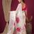 Off white floral printed art silk saree